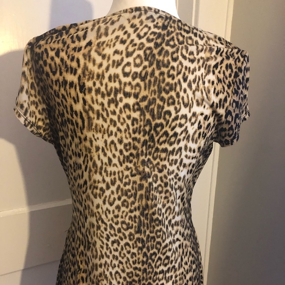 Anne Klein Leopard Print Top with Cowl Neck Sz. Lg - Picture 2 of 4